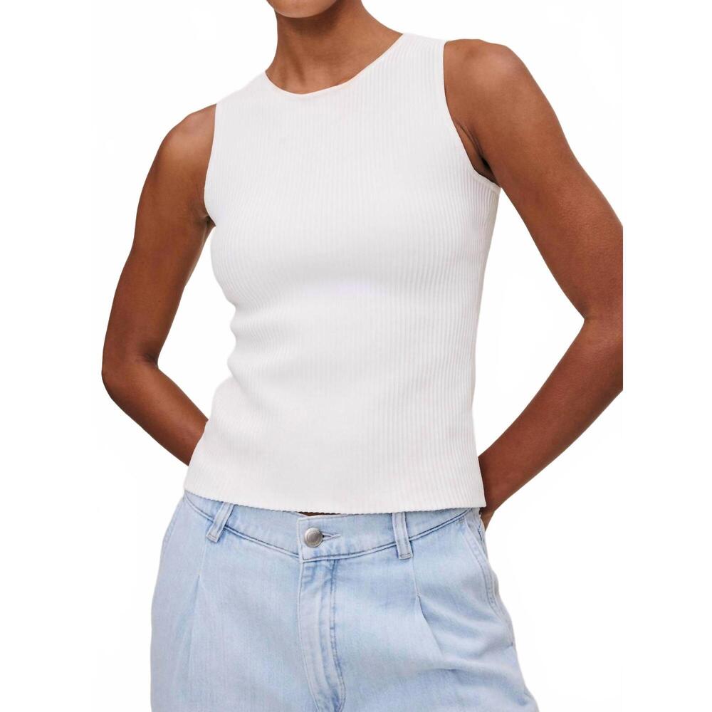 NEW DL1961 - WOMEN'S racer tank shirt in white